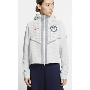 Nike Tech Fleece Full Zip Team USA Olympic Hoodie Cropped Womens Large